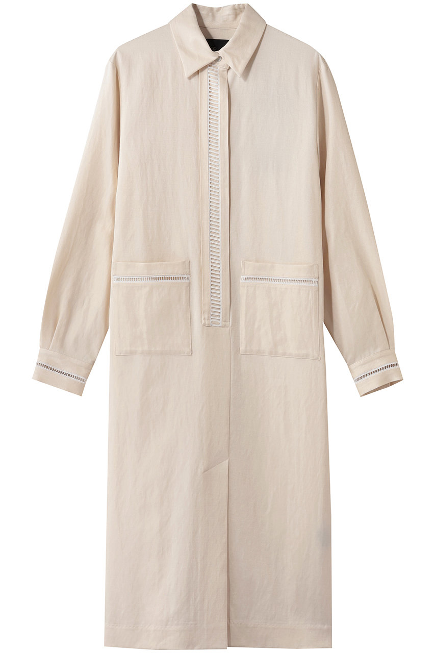 ルームエイト/Room no.8の【Room no.8 BLACK】TRIACETATE/TWILL COMBI LACE ドレス(クリーム/ホワイト/BR8O-244-35690)