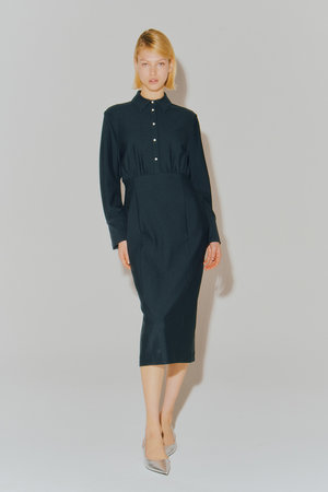 ルームエイト/Room no.8のAIR JERSEY パールボタン シャツドレス(110500/110503)