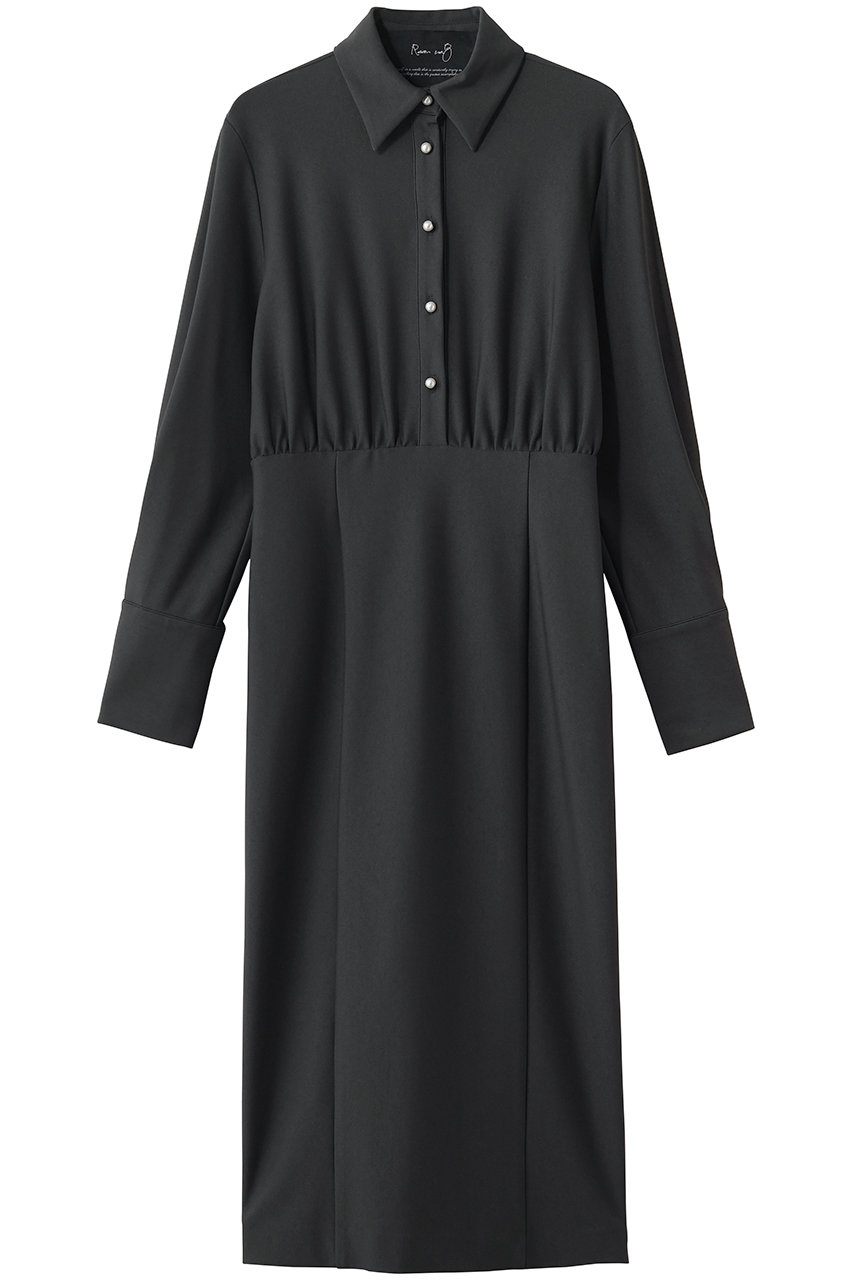 ルームエイト/Room no.8のAIR JERSEY パールボタン シャツドレス(チャコールグレー/BR8O-237-585424)