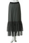 【Room no.8 BLACK】Wチュール レース ギャザー スカート ルームエイト/Room no.8