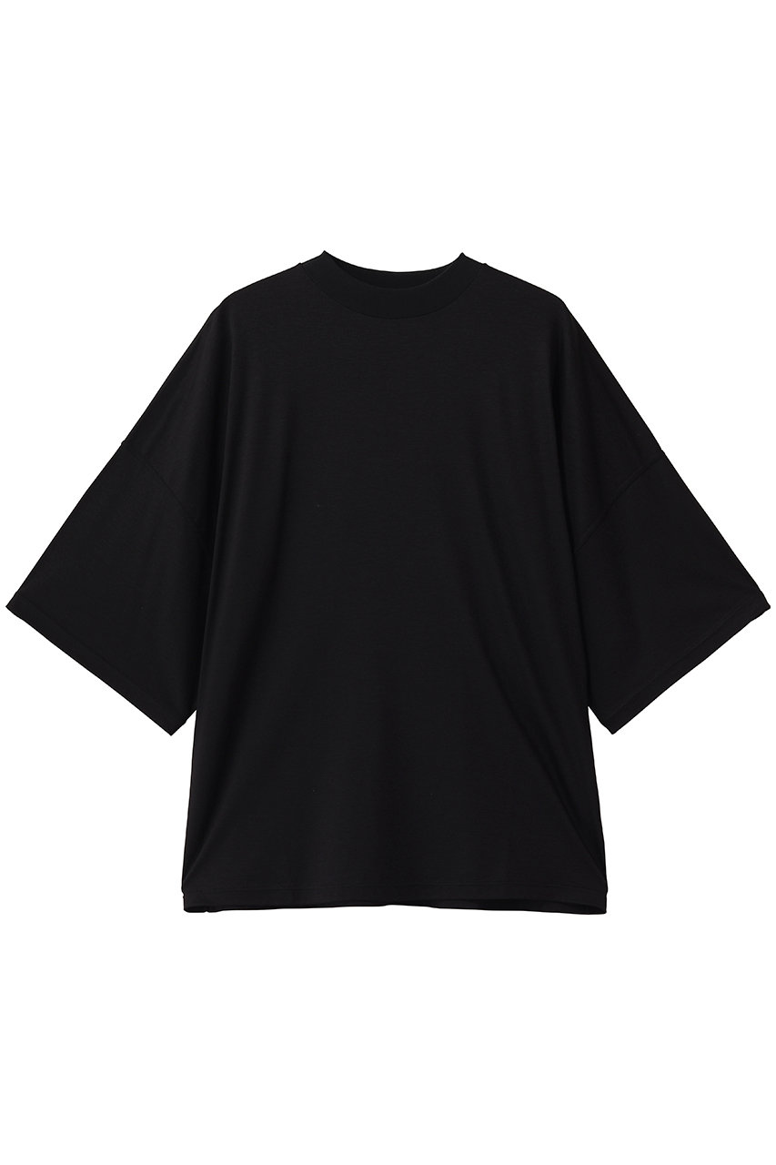 ルームエイト/Room no.8のTENCEL モックネック Tシャツ(ブラック/RMC-005)