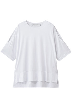 ルームエイト/Room no.8のTENCEL ショルダー-スリット Tシャツ(110100/110102)