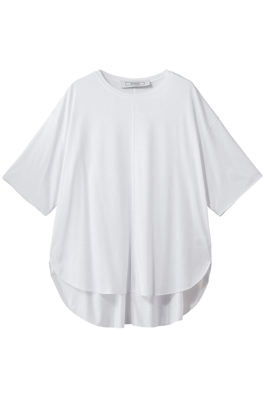 ルームエイト/Room no.8のTENCEL ラウンドヘム ハーフスリーブ Tシャツ(ホワイト/RMC-008)