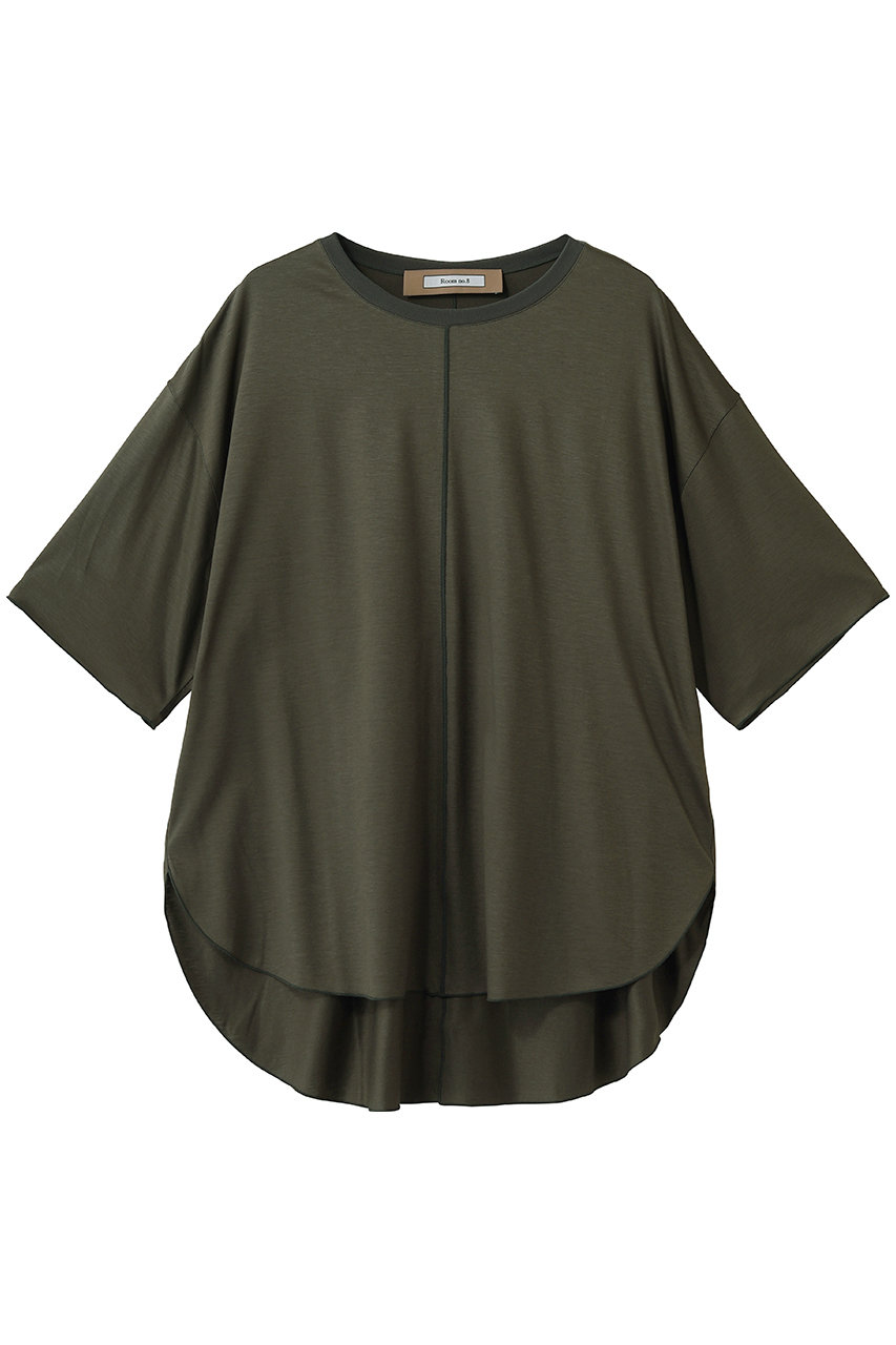 ルームエイト/Room no.8のTENCEL ラウンドヘム ハーフスリーブ Tシャツ(カーキ/RMC-008)