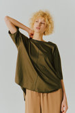 TENCEL ラウンドヘム ハーフスリーブ Tシャツ