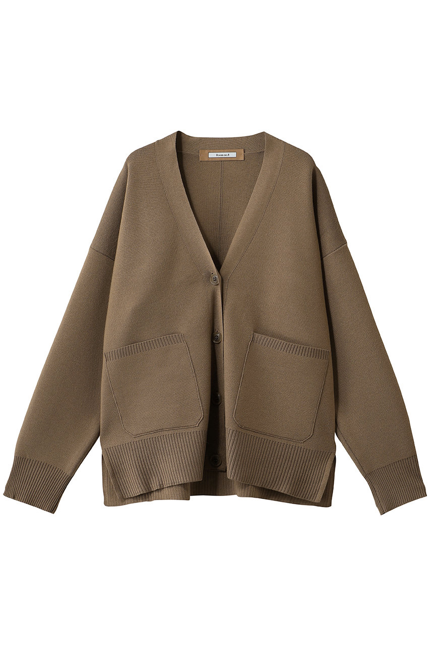 Room no.8 NEEDLE ディープVネックカーディガン (モカ, F) ルームエイト ELLE SHOP