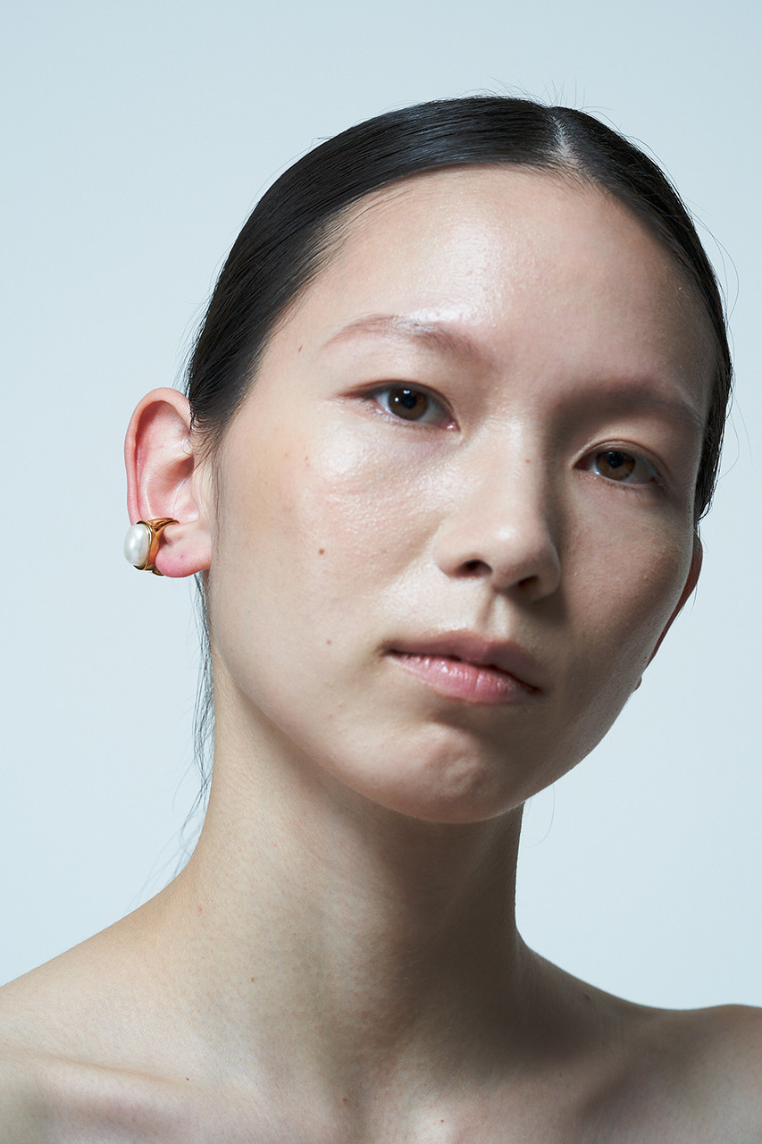 PLOW Screw Pierce シングル(片耳) PLOW(プラウ)｜【予約販売】Pearl イヤーカフ（片耳用）/ゴールド の