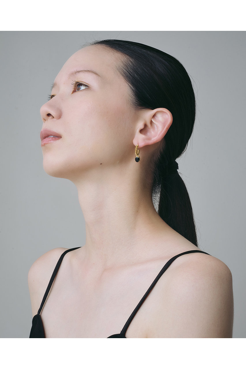 PLOW(プラウ)｜【予約販売】Spring Stone ピアス（オニキス）/ゴールド