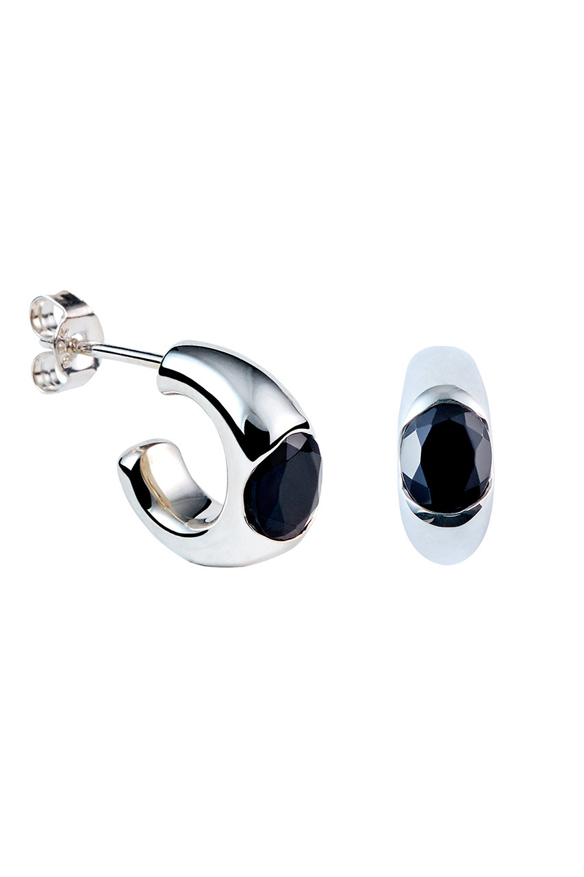 PLOW Onyx One Stone ピアス(ペア) (シルバー/オニキス, F) プラウ ELLE SHOP PLOW Onyx One Stone ピアス(ペア) (シルバー/オニキス, F) プラウ ELLE SHOP