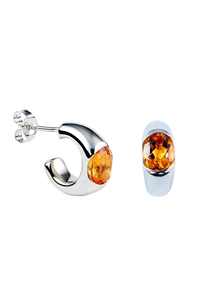 プラウ/PLOWの Citrine One Stone ピアス （ペア）(シルバー/シトリン/PE2530141SCT)