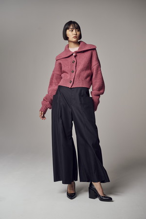 TEECHIバルーンスリーブグラマラスニット セール】 バルーンスリーブメランジニット（グレー/グリーン