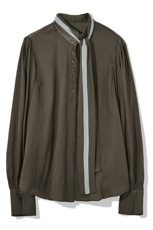 ティーチ/TEECHIのバイカラーリボンブラウス(110400/110403)