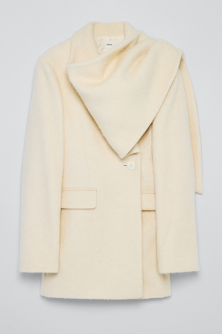TEECHI ウールミックスシャギーコート (ホワイト, 38) ティーチ ELLE SHOP TEECHI ウールミックスシャギーコート (ホワイト, 38) ティーチ ELLE SHOP