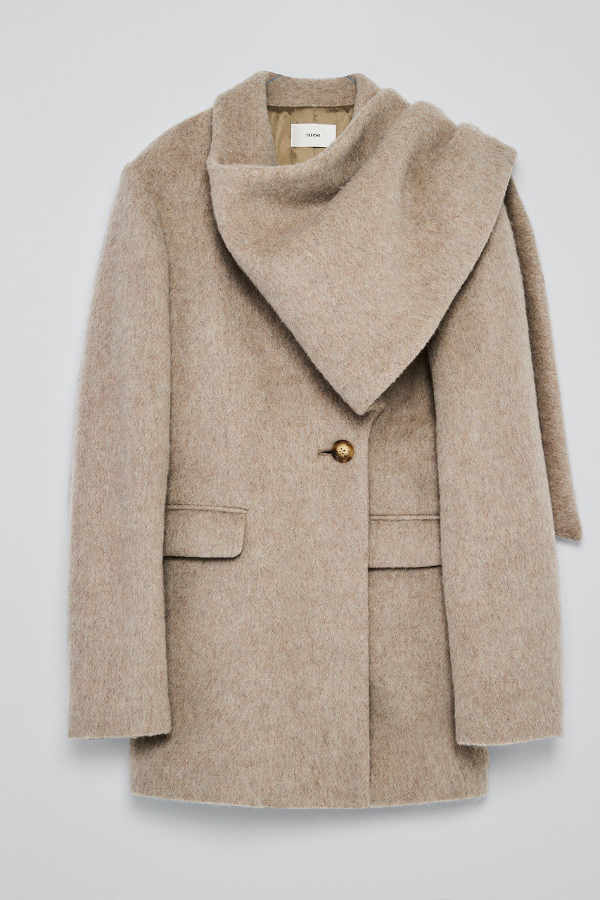 TEECHI ウールミックスシャギーコート (ベージュ, 36) ティーチ ELLE SHOP TEECHI ウールミックスシャギーコート (ベージュ, 36) ティーチ ELLE SHOP