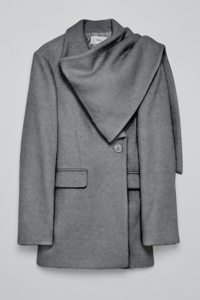 TEECHI ウールミックスシャギーコート (グレー, 36) ティーチ ELLE SHOP TEECHI ウールミックスシャギーコート (グレー, 36) ティーチ ELLE SHOP