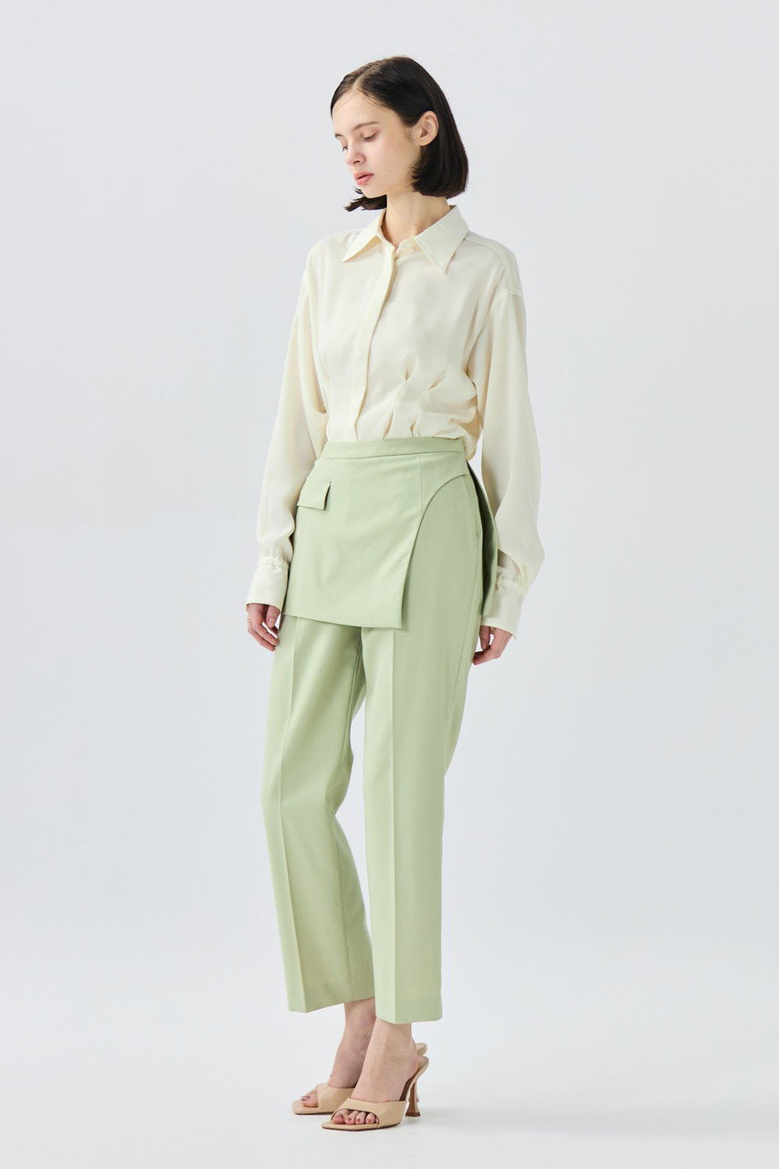 TEECHI(ティーチ)｜インバーテッドタックブラウス/ホワイト の通販