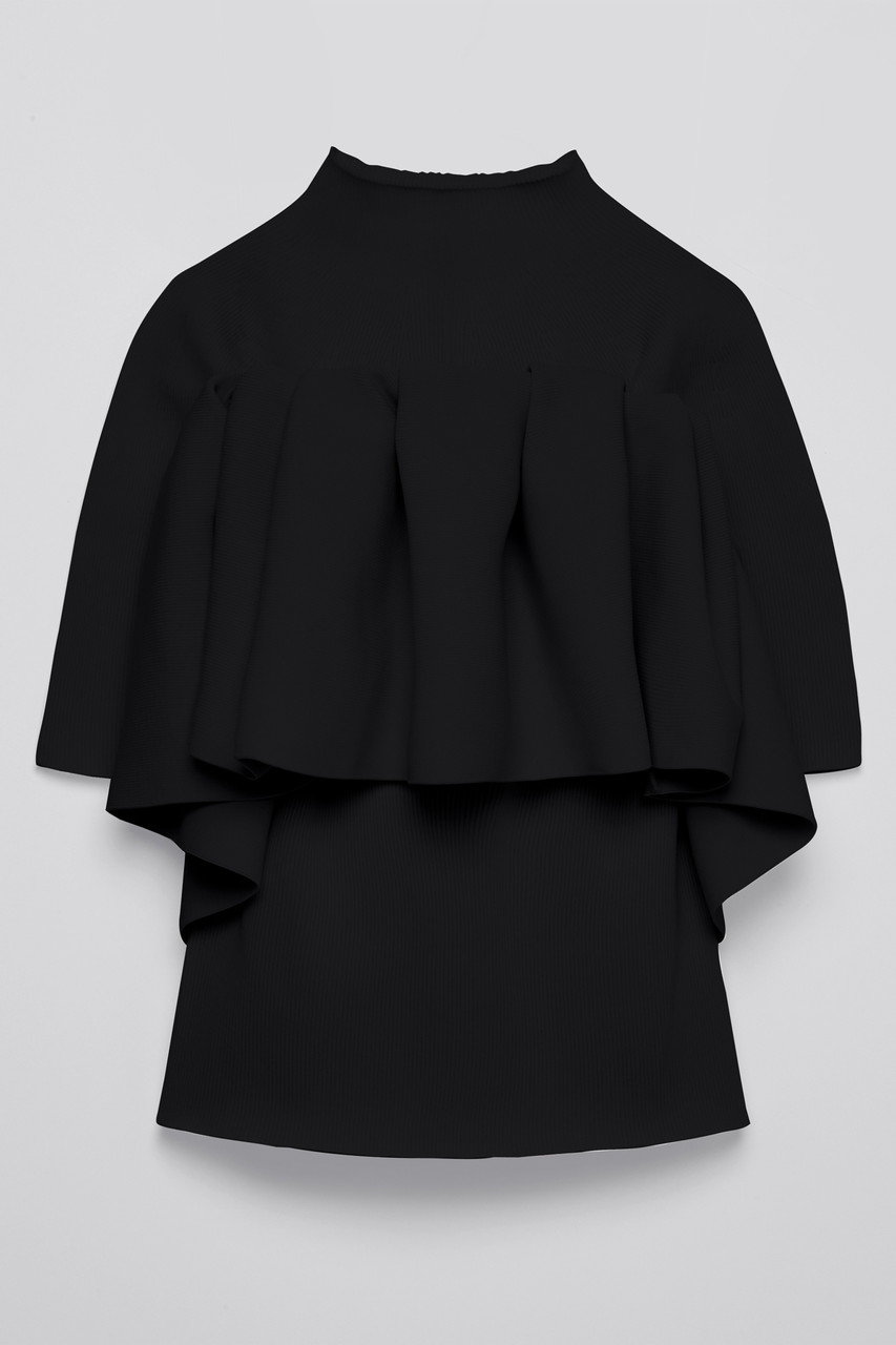 ケープ付きプルオーバーニット