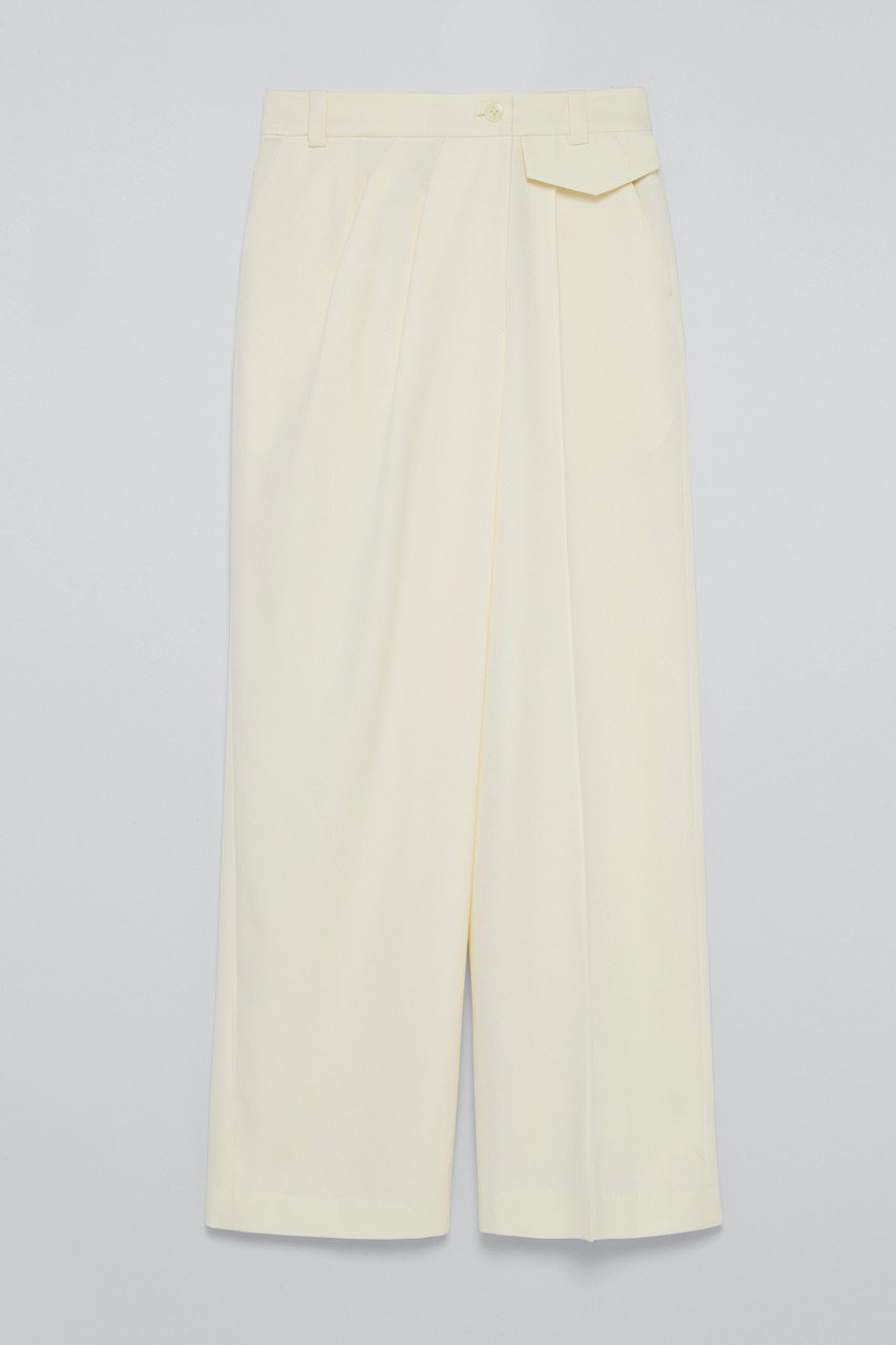 TEECHI ＴＭＯアシンメトリーワイドパンツ (ホワイト, 36) ティーチ ELLE SHOP