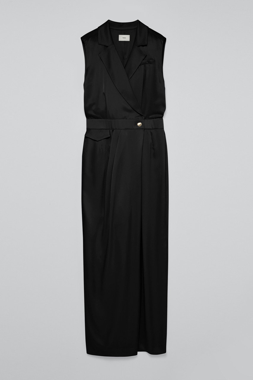 TEECHI ＴＭＯサテンジャンプスーツ (ブラック, 38) ティーチ ELLE SHOP