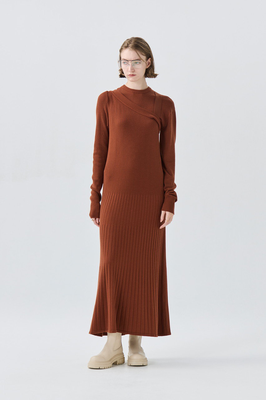 ETRÉ ブラウン ニットロングワンピース Sサイズ one after another NICE CLAUP（ワンアフターアナザーナイスクラップ