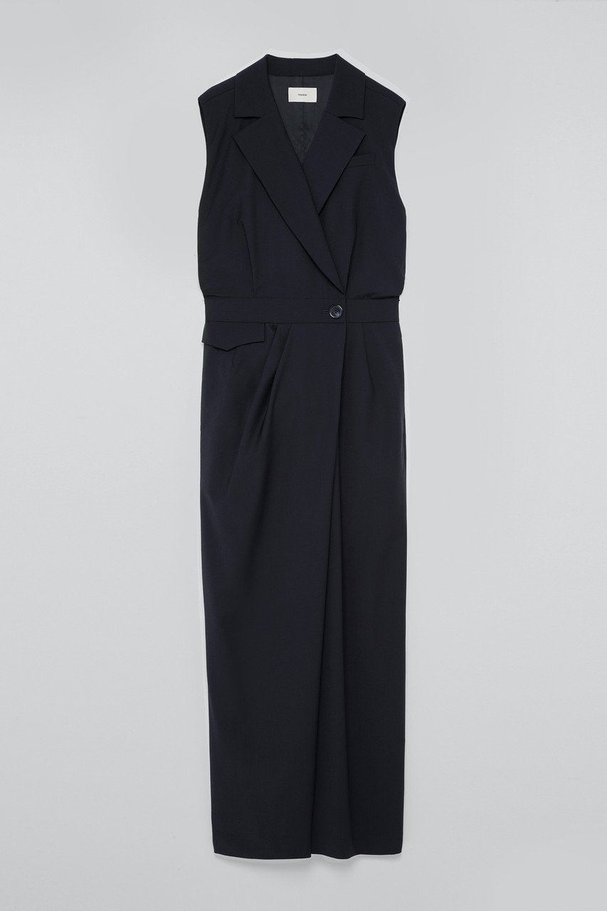 TEECHI ＴＭＯウールブレンドジャンプスーツ (ネイビー, 38) ティーチ ELLE SHOP