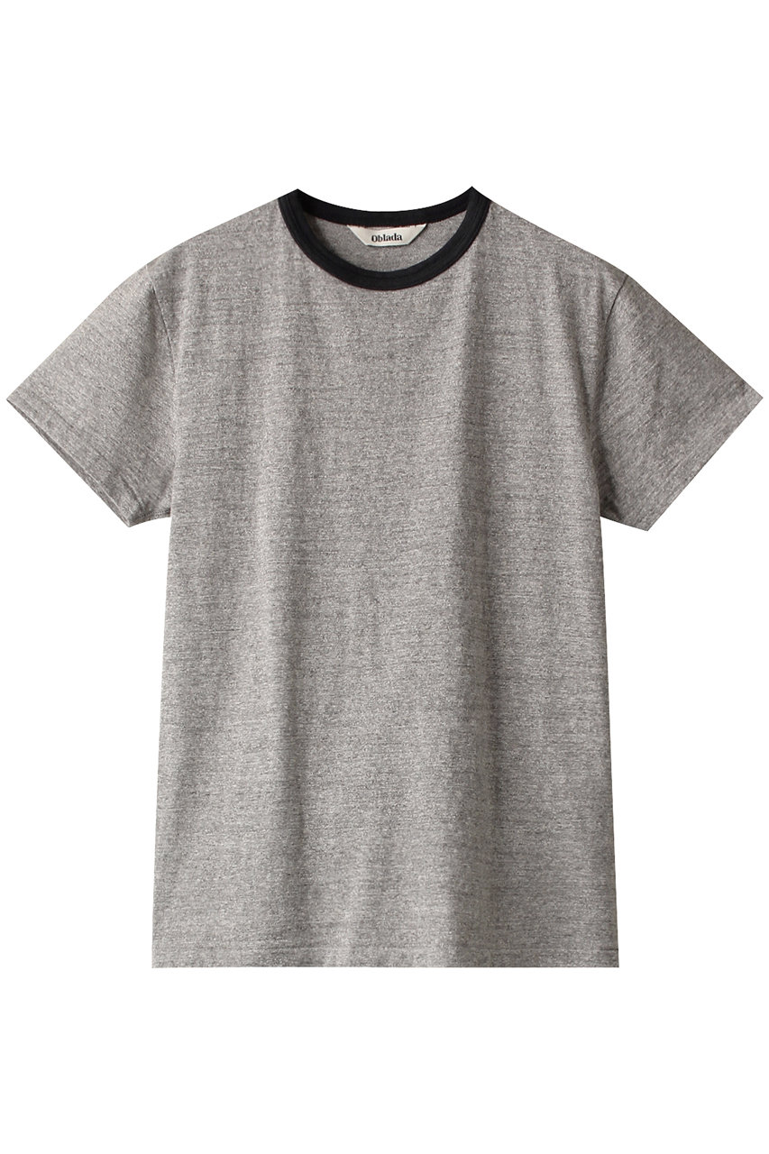 Oblada リンガーTシャツ (グレー×ブラック, F) オブラダ ELLE SHOP