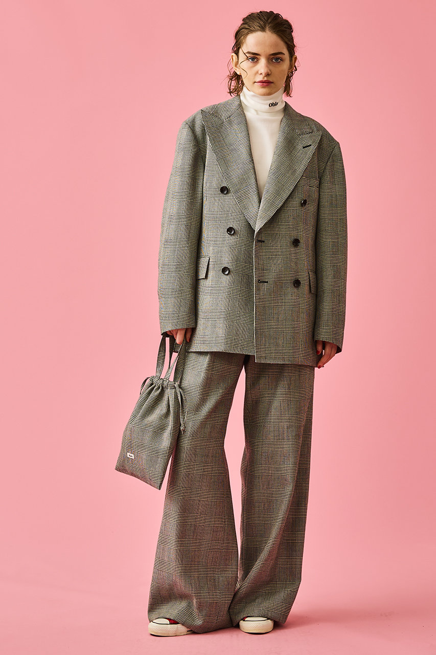 delada チェックパンツ Munsingwear ストレッチ ツイルチェック柄パンツ -デサント