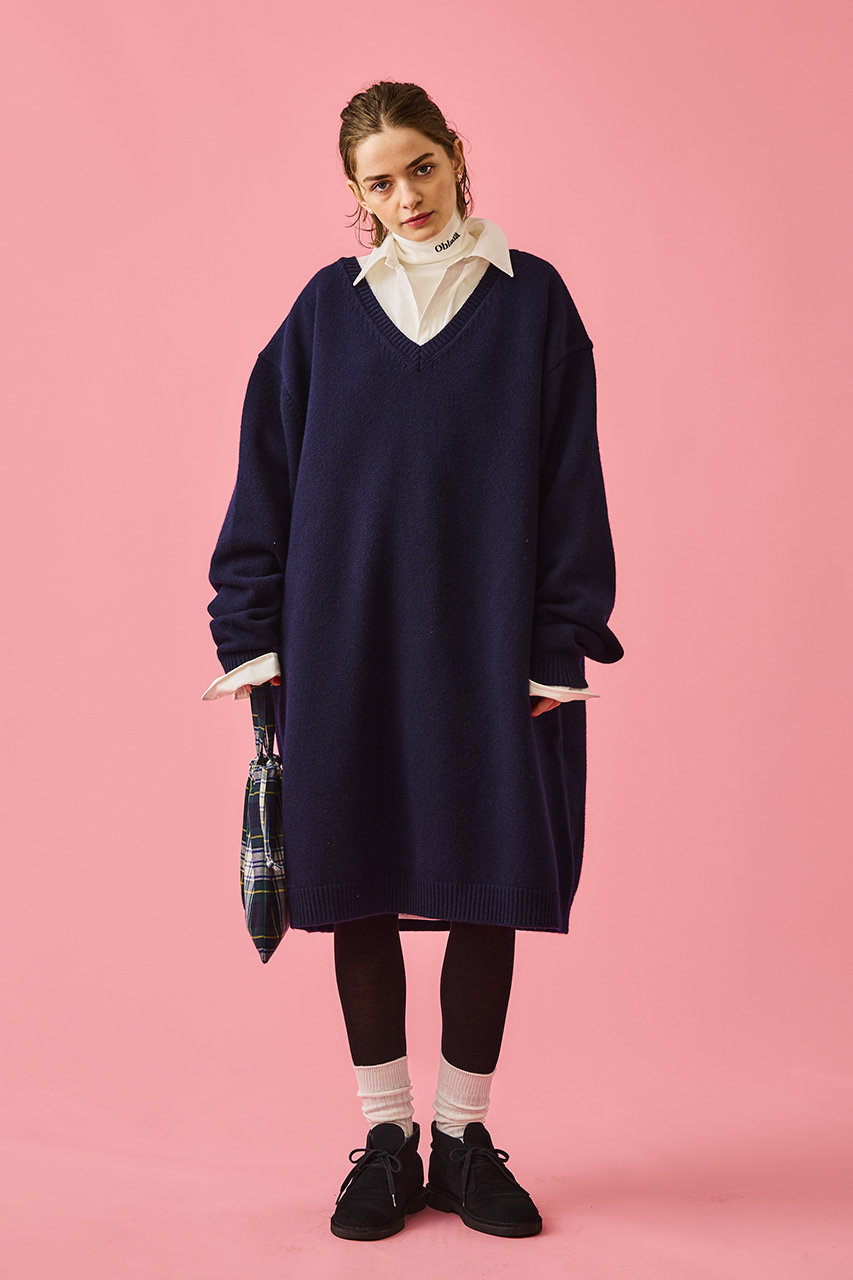 Oblada(オブラダ)｜HONEY ニットドレス/ネイビー の通販｜ELLESHOP