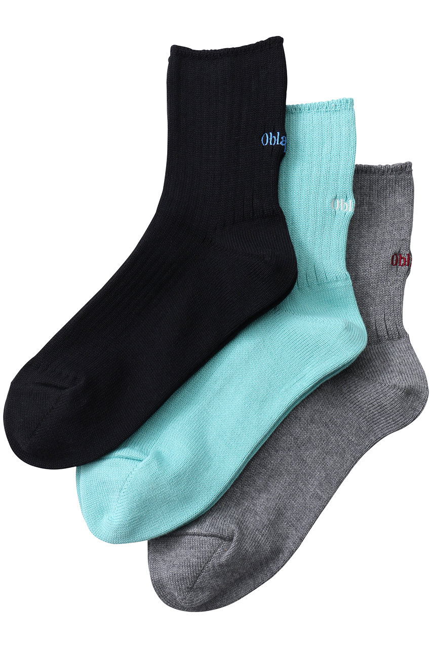 Oblada パックショートソックス (グレー/ブラック/ミント, F) オブラダ ELLE SHOP Oblada パックショートソックス (グレー/ブラック/ミント, F) オブラダ ELLE SHOP