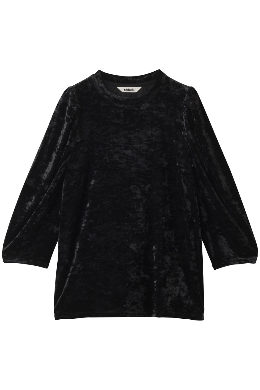 Oblada シャーリングベロアトップス (ブラック, F) オブラダ ELLE SHOP Oblada シャーリングベロアトップス (ブラック, F) オブラダ ELLE SHOP
