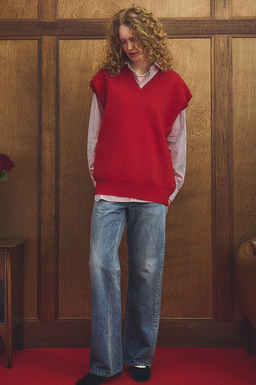 Oblada(オブラダ)｜JERMYN ニットベスト/レッド の通販｜ELLESHOP
