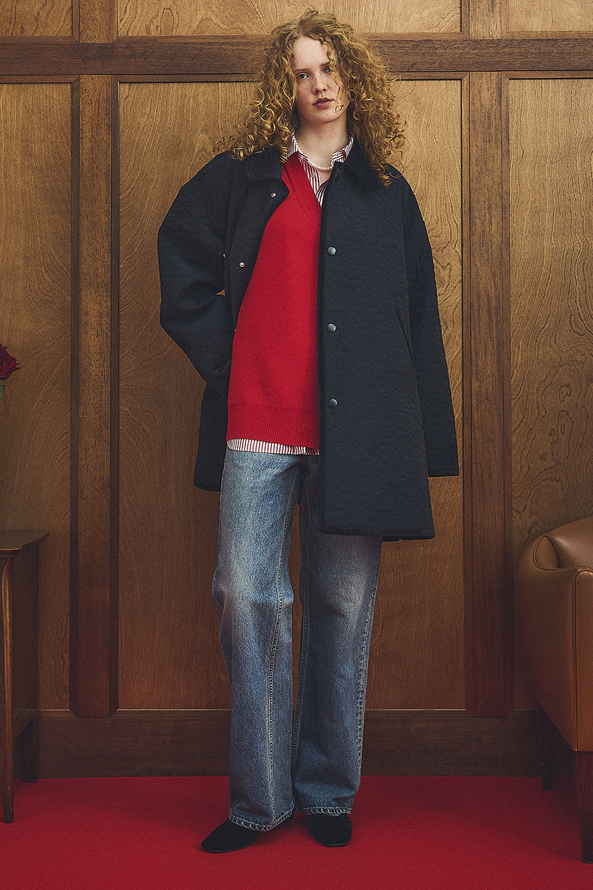 Oblada(オブラダ)｜フラワーエンブロイダリーコート/ブラック の通販