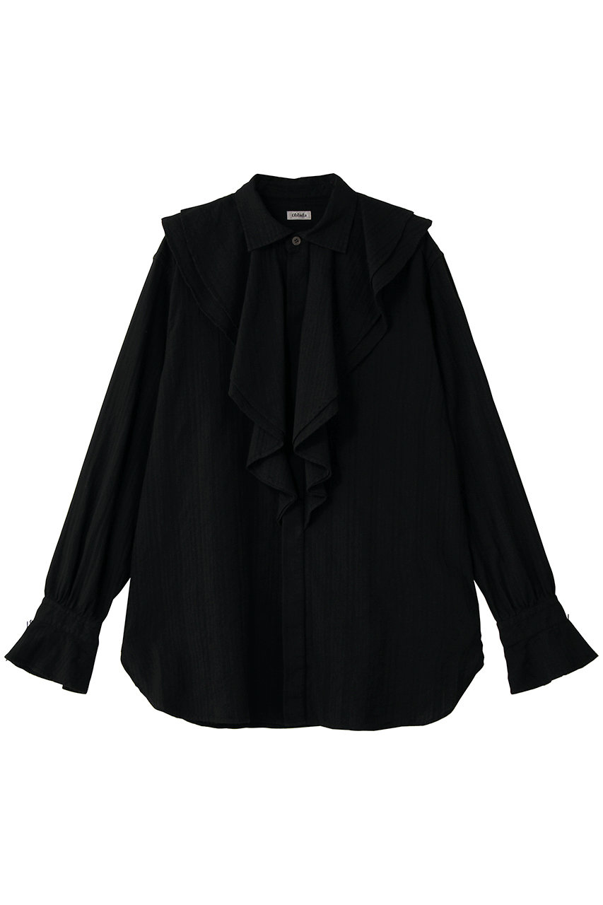 オブラダ/Obladaのオーバーダイラッフルブラウス(ブラック/S2610SH07)