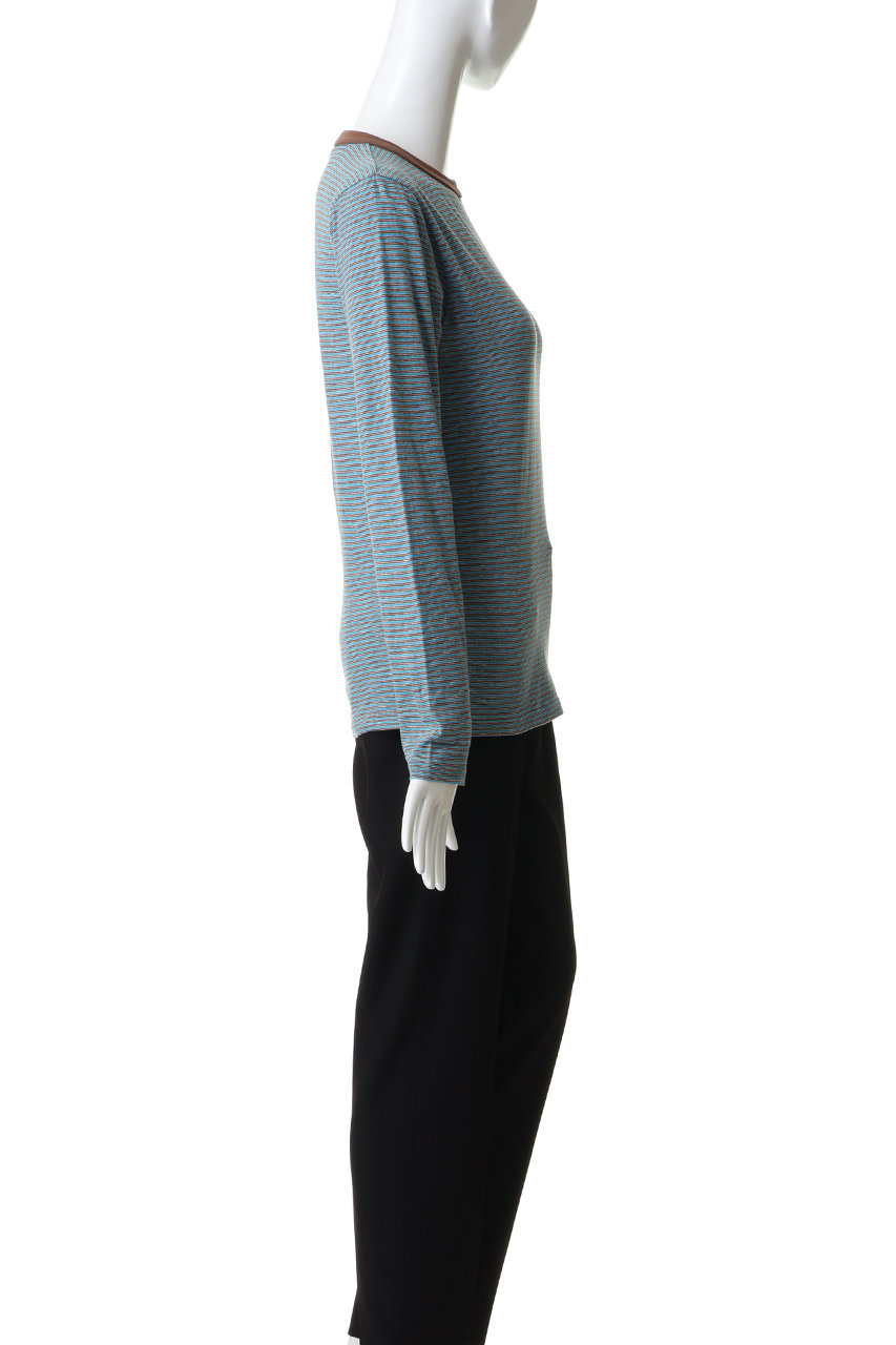 Oblada オブラダ ロングスリーブボーダーカットソー S2310CU06 ネイビー×アイボリー系 OS MULTI BORDER LONG TEE|マルチボーダーロングTマルチボーダーロングT