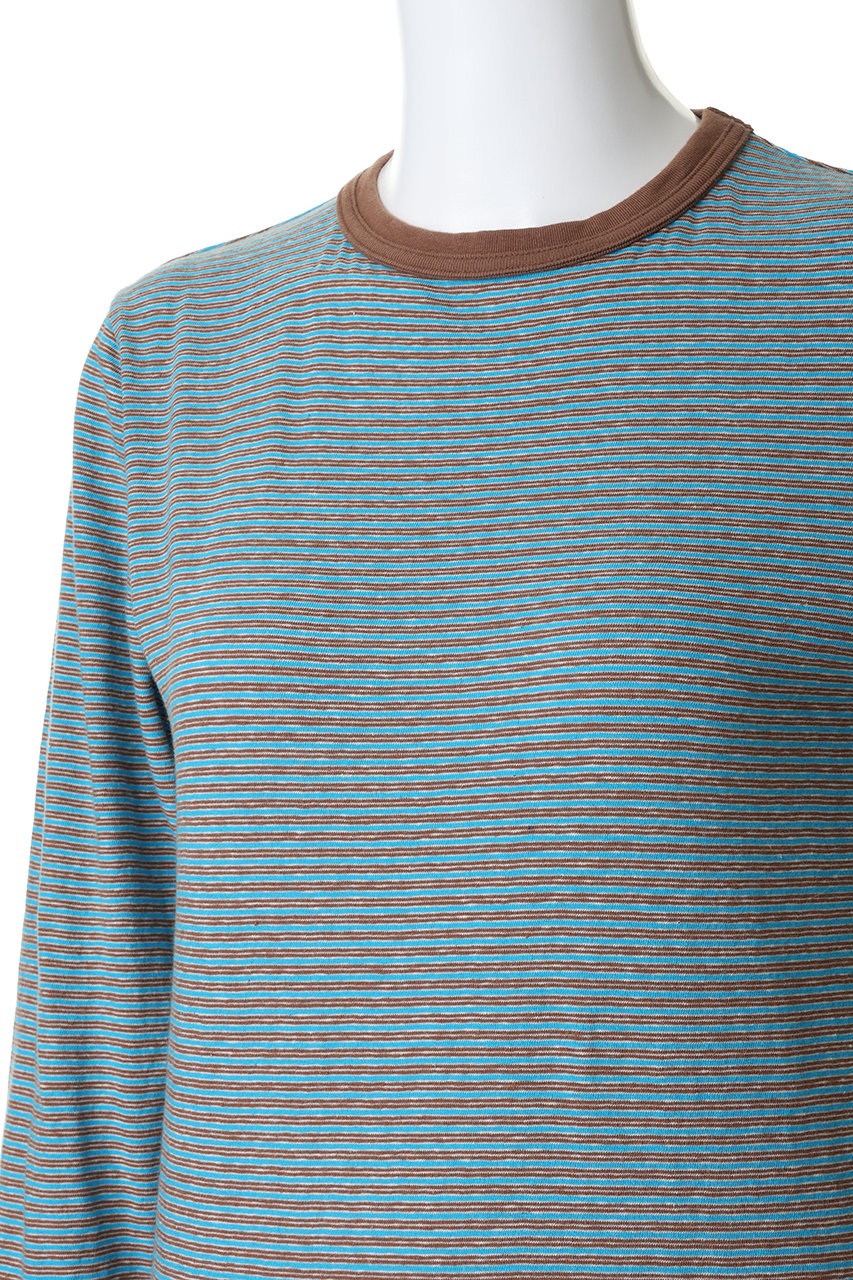 Oblada(オブラダ)｜マルチボーダーロングTシャツ/チョコミント の通販