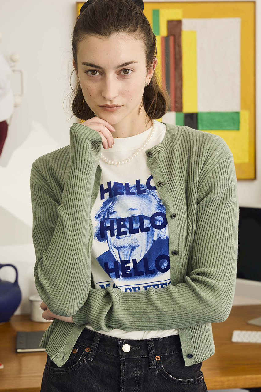 Oblada(オブラダ)｜リブカーディガン/グリーン の通販｜ELLESHOP