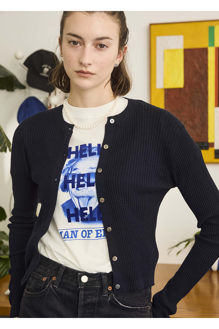 【新品】  oblada / オブラダ | シルク クルーネックTシャツ | F | ネイビー | レディース 25FW】Oblada オブラダ BEARS TEE プリントTシャツ F2510CU03【送料