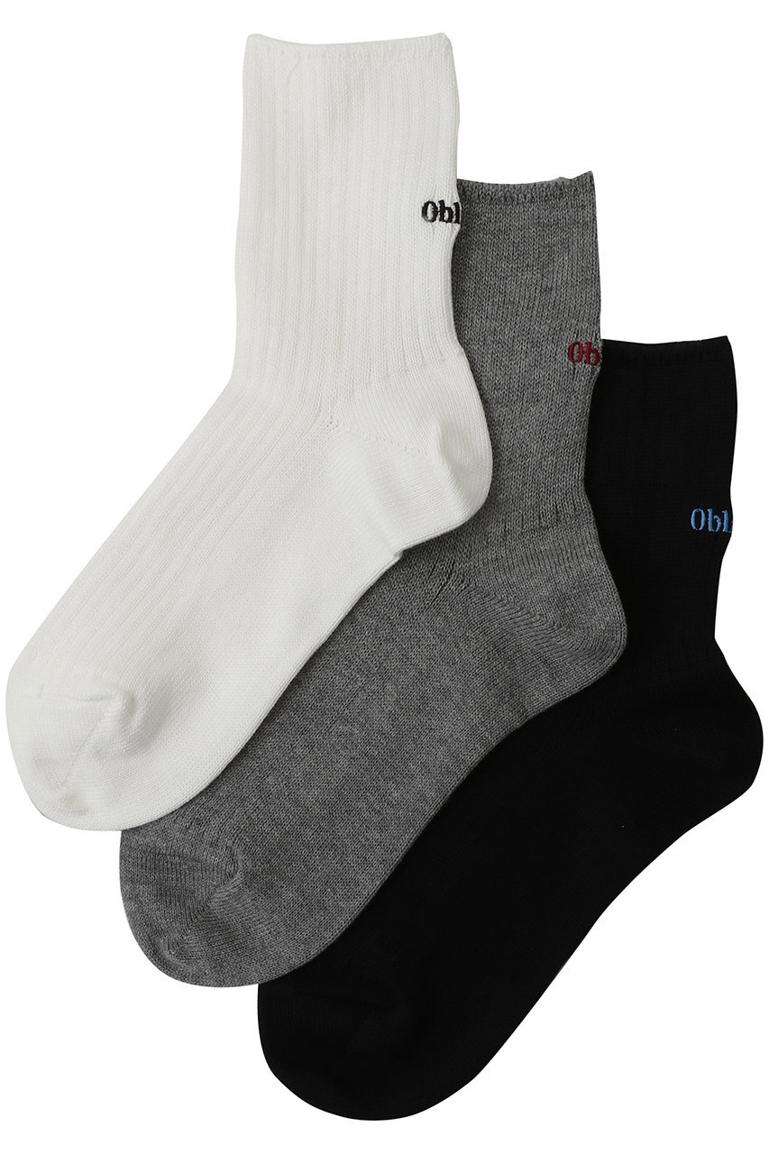 オブラダ/Obladaのパックショートソックス(ホワイト×グレー×ブラック/M2510IT0107F0)