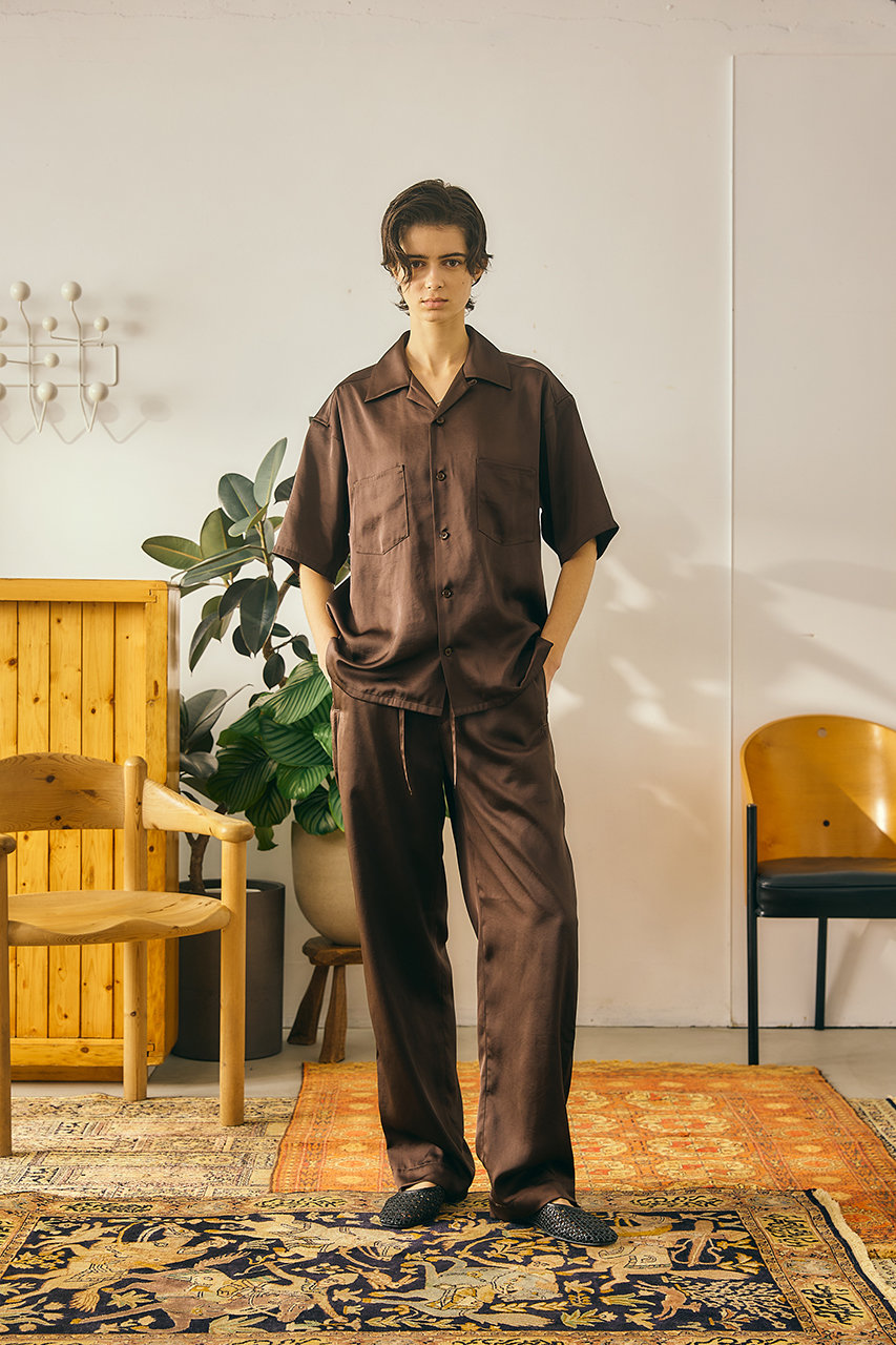 Oblada(オブラダ)｜オープンカラーシャツ/ブラウン の通販｜ELLESHOP