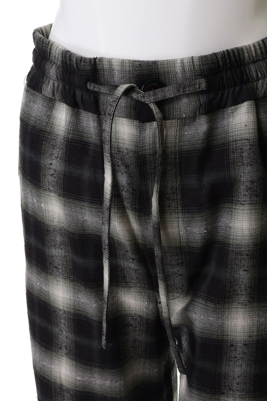 アットダーティー　パンツ　XL　ブラック　オンブレチェック Oblada(オブラダ)｜オンブレチェックパンツ/ブラック の通販｜ELLESHOP