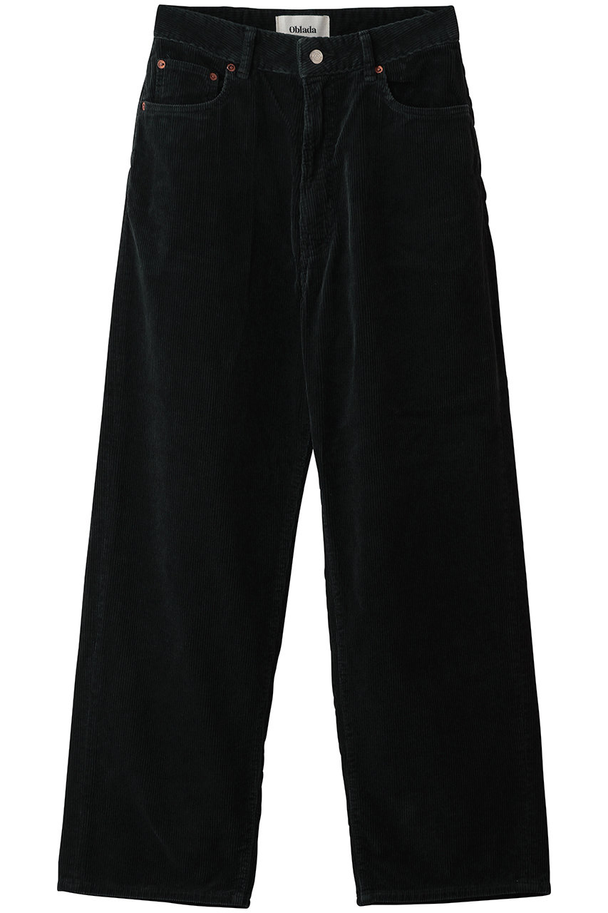 Oblada コーデュロイ BUDDY JEANS (ブラック, L) オブラダ ELLE SHOP