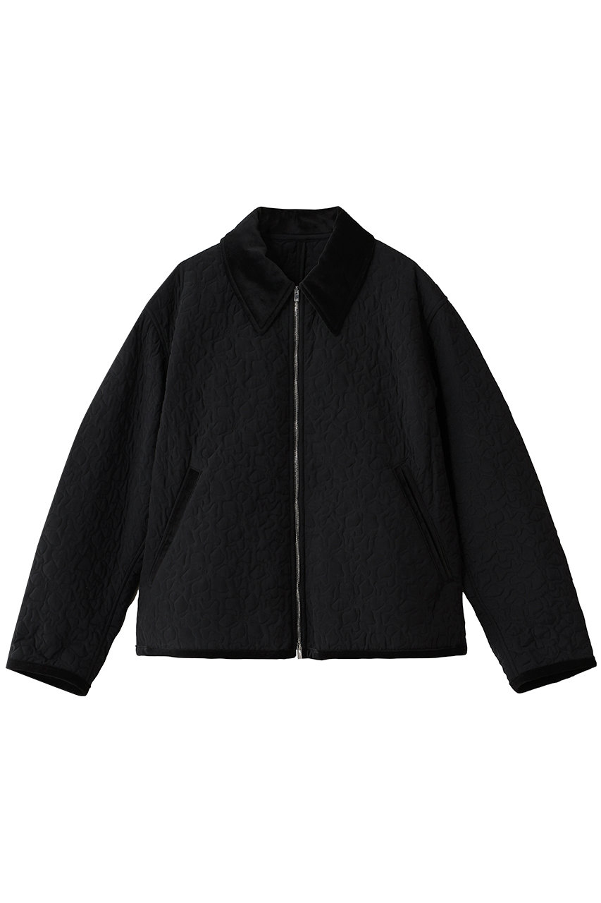 Oblada フラワーエンブロイダリーブルゾン (ブラック, F) オブラダ ELLE SHOP