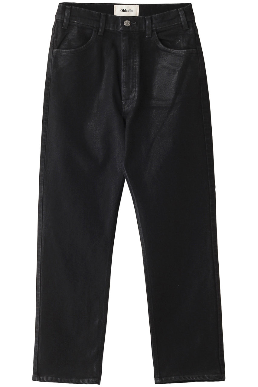 Oblada(オブラダ)｜USUAL JEANS レザーライク パンツ/ブラック の通販