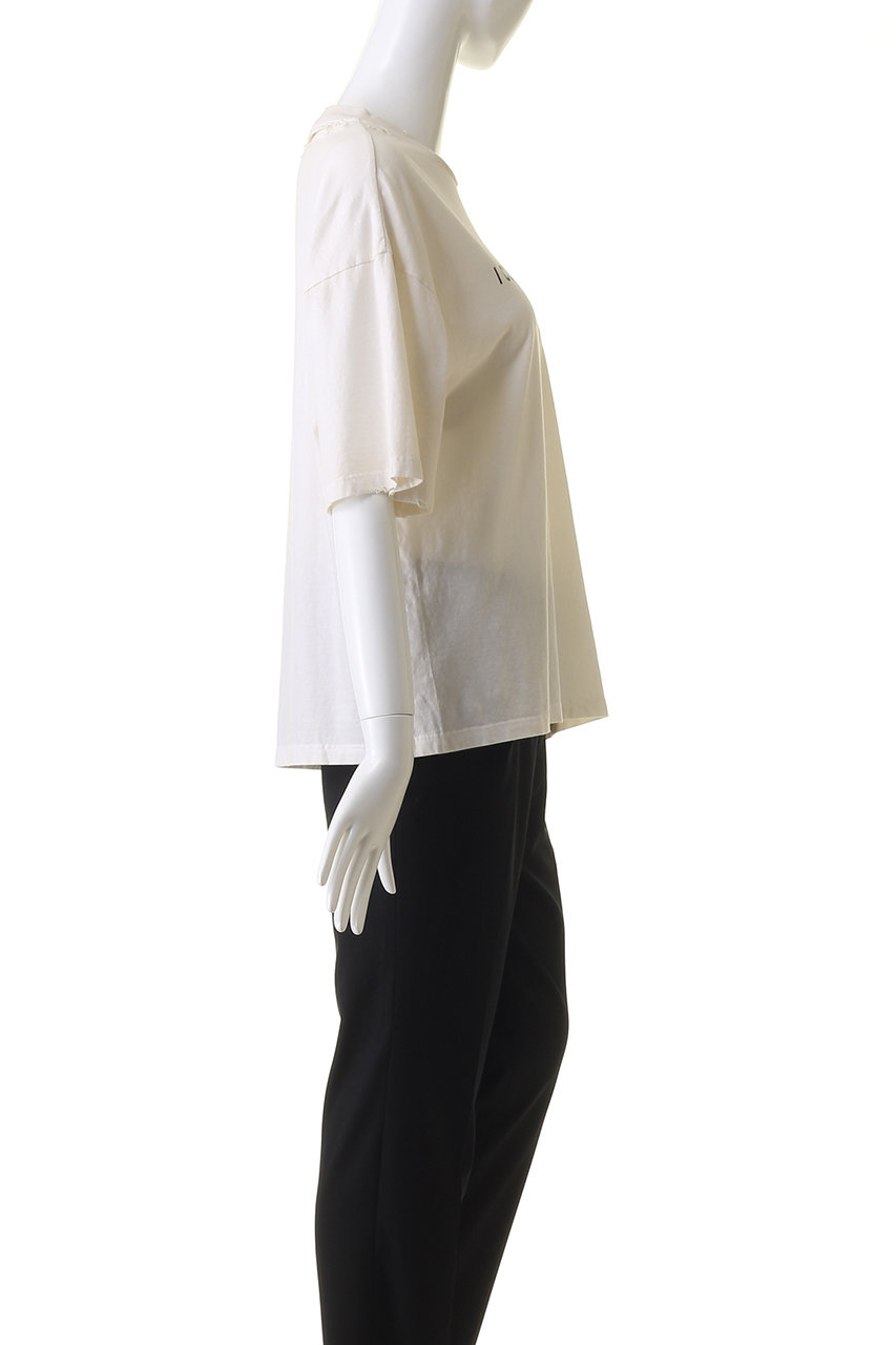 KANAKO SAKAI◆RIPPED Tシャツ/36/コットン/BLK/KS2402094 KANAKO SAKAI(カナコ サカイ)｜SHOULDER PADS RIPPED Tシャツ