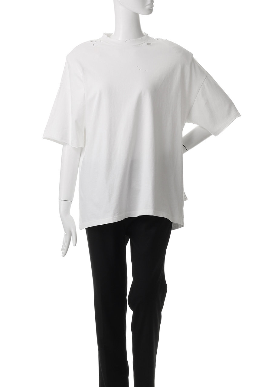 KANAKO SAKAI◆RIPPED Tシャツ/36/コットン/BLK/KS2402094 KANAKO SAKAI(カナコ サカイ)｜SHOULDER PADS RIPPED Tシャツ
