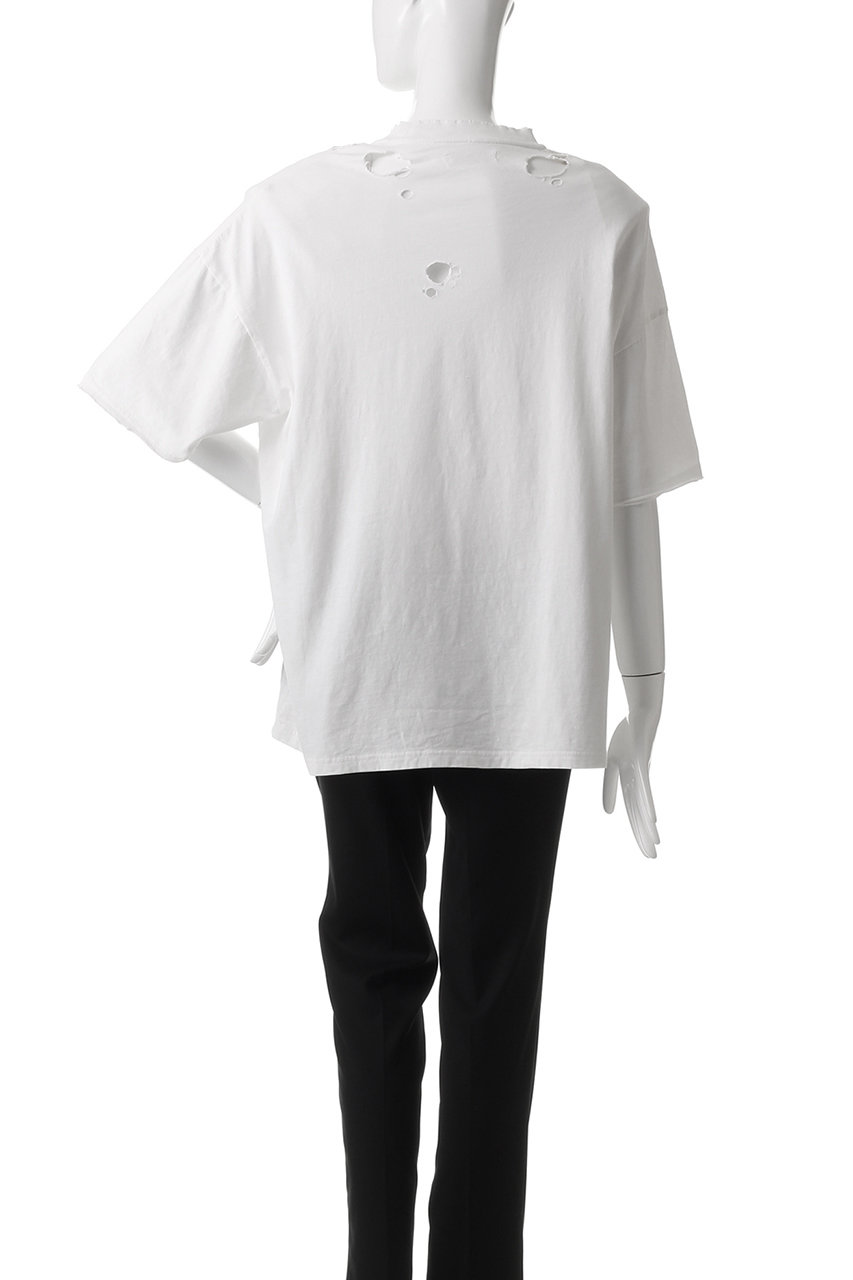 KANAKO SAKAI◆RIPPED Tシャツ/36/コットン/BLK/KS2402094 KANAKO SAKAI(カナコ サカイ)｜SHOULDER PADS RIPPED Tシャツ
