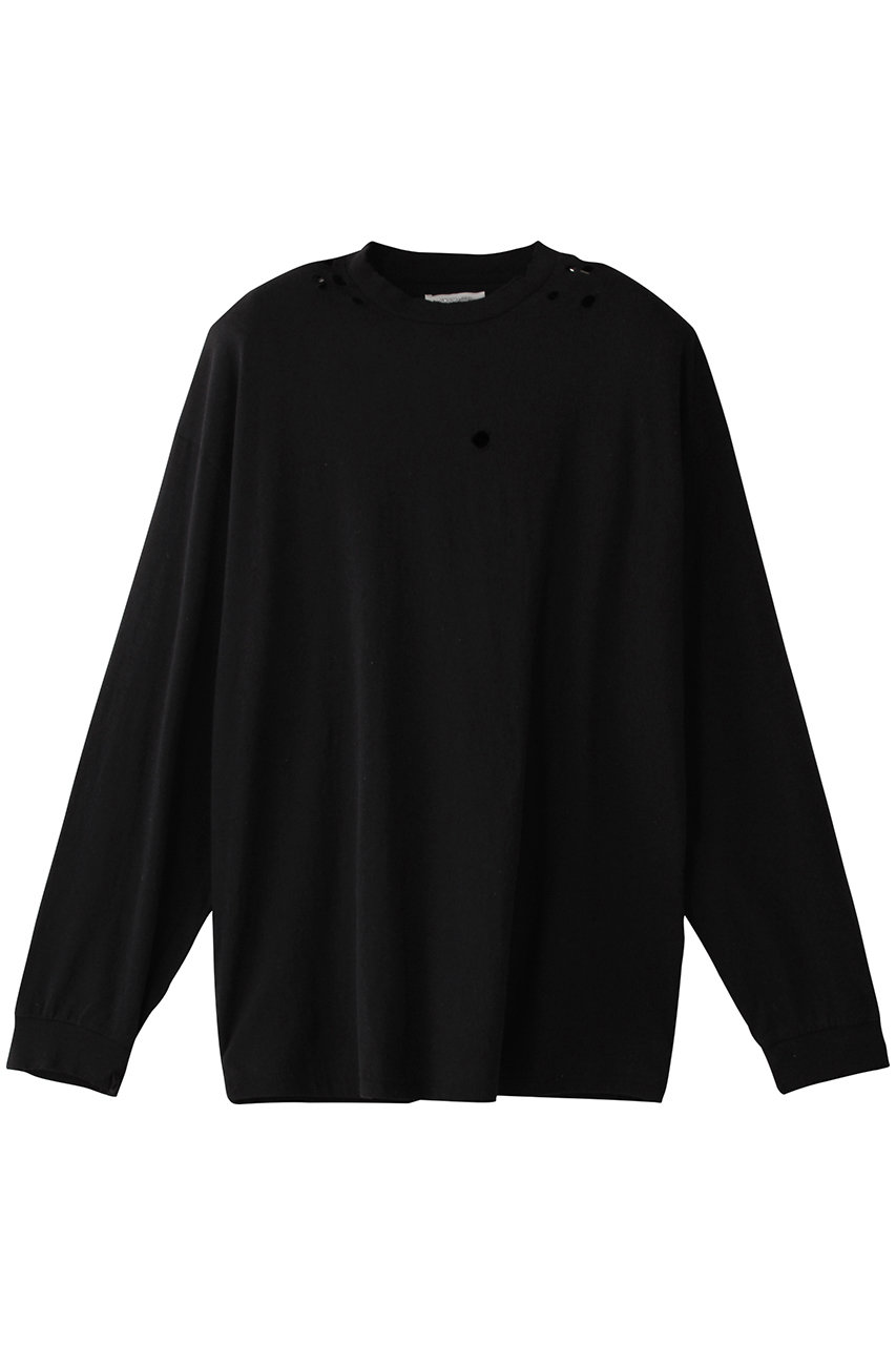 KANAKO SAKAI SHOULDER PADS RIPPED ロングスリーブTシャツ (ブラック, 34(S)) カナコ サカイ ELLE SHOP KANAKO SAKAI SHOULDER PADS RIPPED ロングスリーブTシャツ (ブラック, 34(S)) カナコ サカイ ELLE SHOP