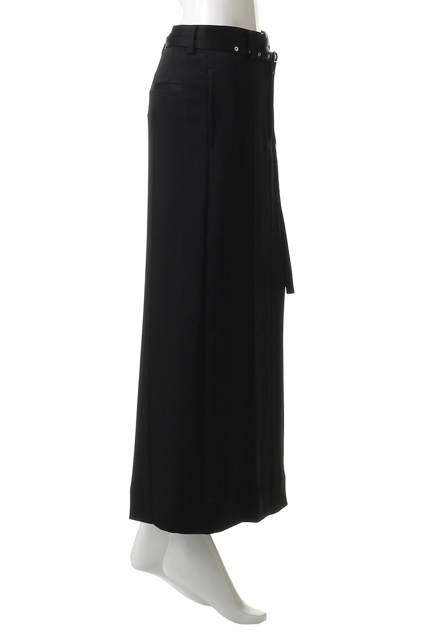 KANAKO SAKAI(カナコ サカイ)｜SATIN ロング スカート/ブラック の通販