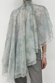 SHIBORI シアー ジャカード レイヤード ケープ