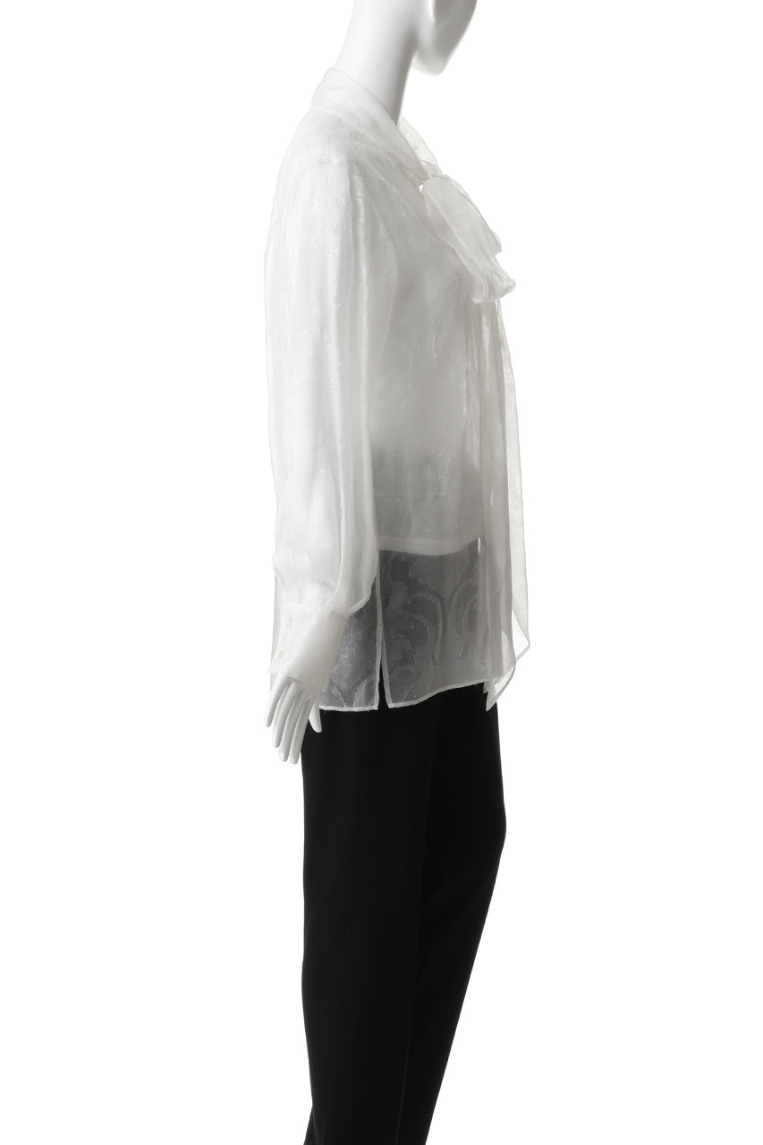 【美品】  KANAKO SAKAI / カナコサカイ | SATIN SHIRT サテン オーバーサイズ シャツ | 34 | オフホワイト | レディース KANAKO SAKAI(カナコ サカイ)｜レースバック パネル シャツ/ホワイト
